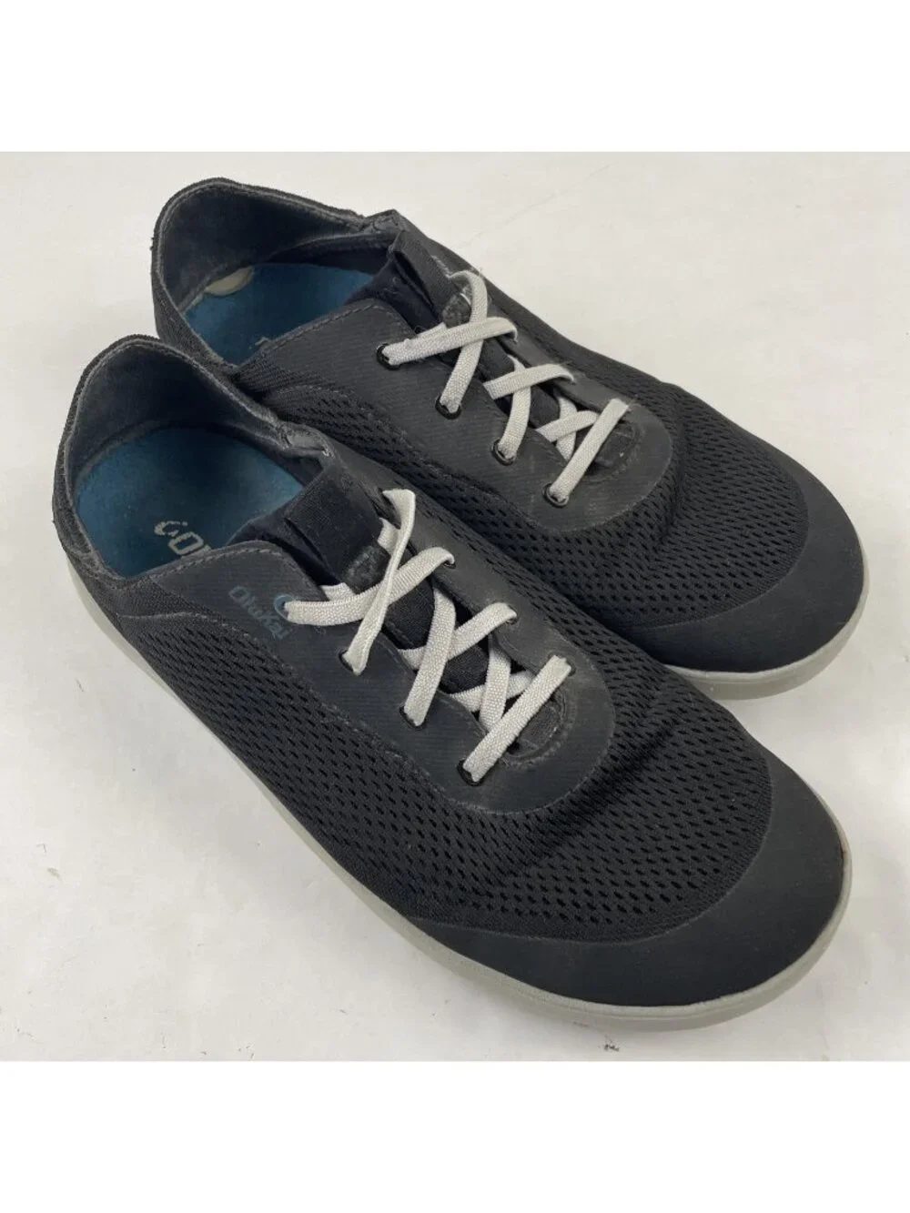 OluKai Moku Pae Mesh Boat Shoes Men’s Size 10 Black Slip On Sneakers 10472-40QS